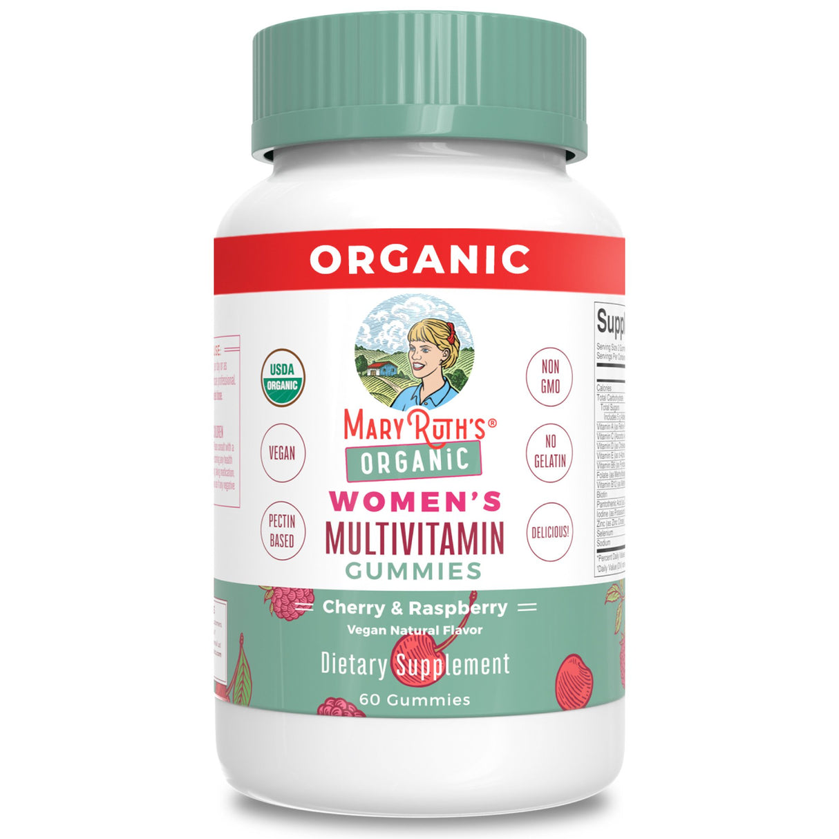 Multivitamin Supplement Mary Ruth's® Organic Women's Vitamin A / C / D / E 450 mcg - 20 mg - 6 mcg - 7 mg Strength Gummie 60 Per Bottle Strawberry Flavor - BeHope