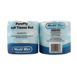 Toilet Tissue Medd Max White 2-Ply Standard Size Cored Roll 500 Sheets - BeHope