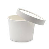 8 oz. Paper Food Container Medd Max White Disposable - BeHope