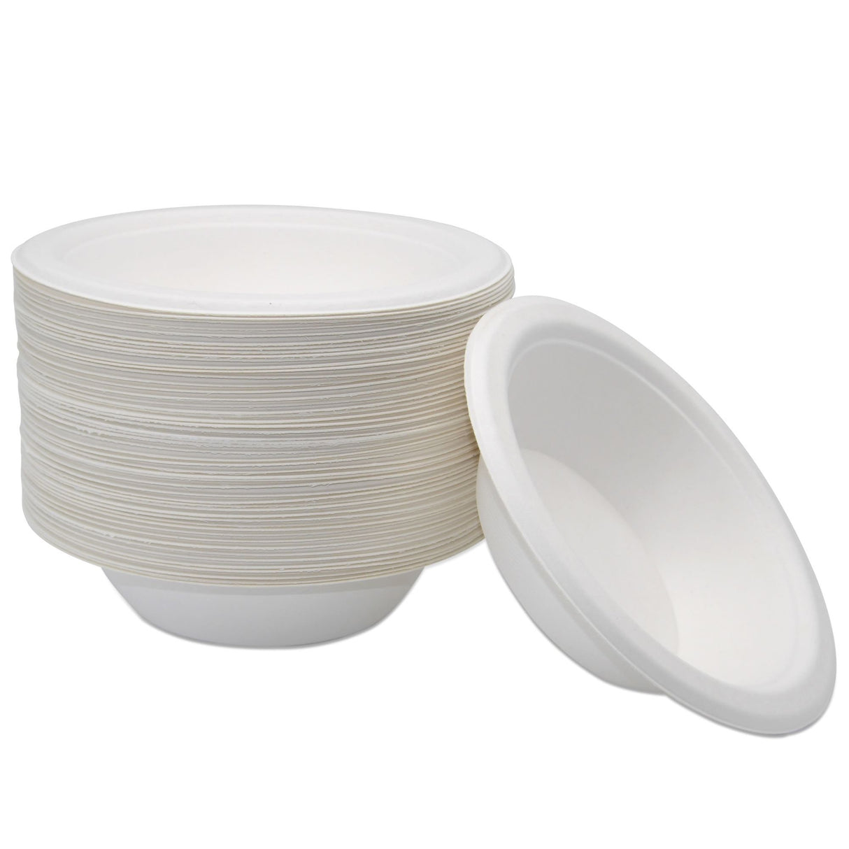 12 oz. Compostable Bagasse Bowl Medd Max White Single Use - BeHope