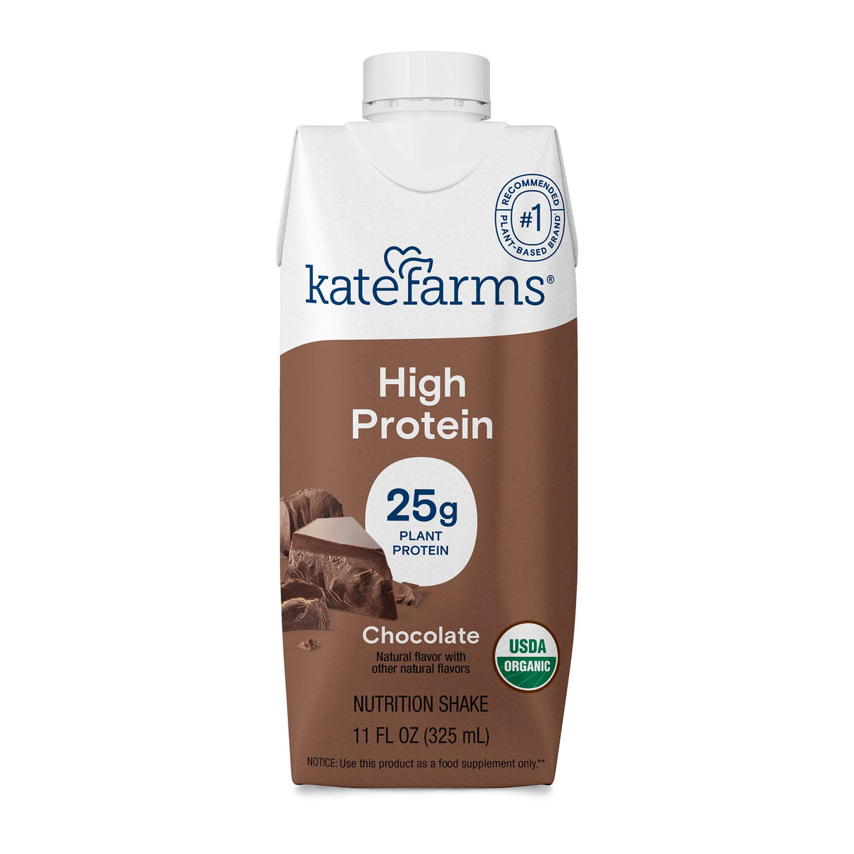 Oral Supplement Kate Farms High Protein Chocolate Flavor Liquid 11 oz. Carton - BeHope