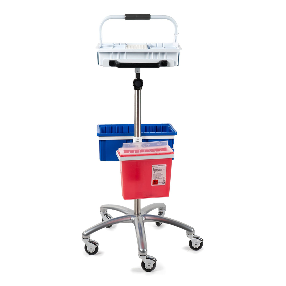 Mobile Phlebotomy Workstation McKesson Stainless Steel / Aluminum Frame 14 W X 7-1/4 L Inch White / Silver - BeHope