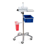 Mobile Phlebotomy Workstation McKesson Stainless Steel / Aluminum Frame 14 W X 7-1/4 L Inch White / Silver - BeHope