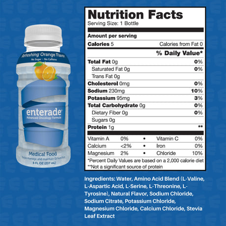 Oral Supplement enterade® Advanced Oncology Orange Flavor Liquid 8 oz. Bottle - BeHope