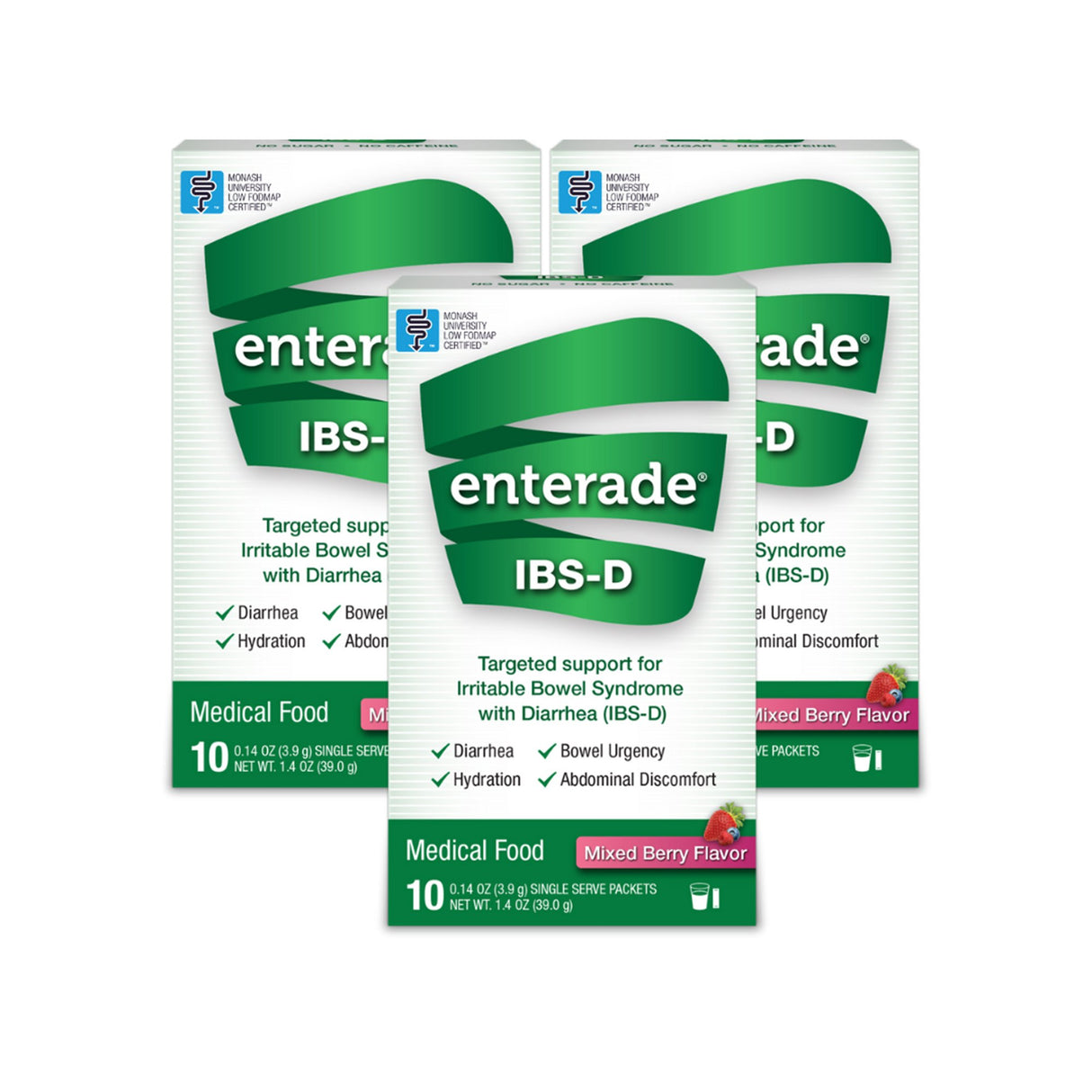 Oral Supplement enterade® IBS-D Mixed Berry Flavor Powder 0.14 oz. Individual Packet - BeHope