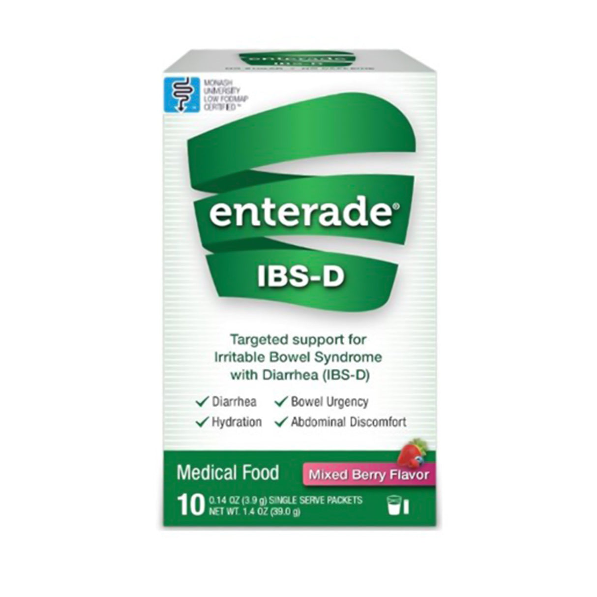 Oral Supplement enterade® IBS-D Mixed Berry Flavor Powder 0.14 oz. Individual Packet - BeHope