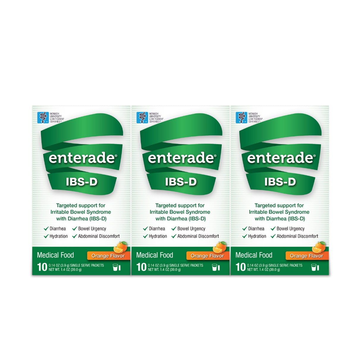 Oral Supplement enterade® IBS-D Orange Flavor Powder 0.14 oz. Individual Packet - BeHope