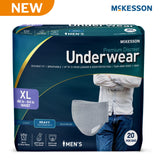Absorbent Underwear McKesson Premium Discreet Pull On with Tear Away Seams Adult X-Large Male Disposable Heavy Absorbency - BeHope