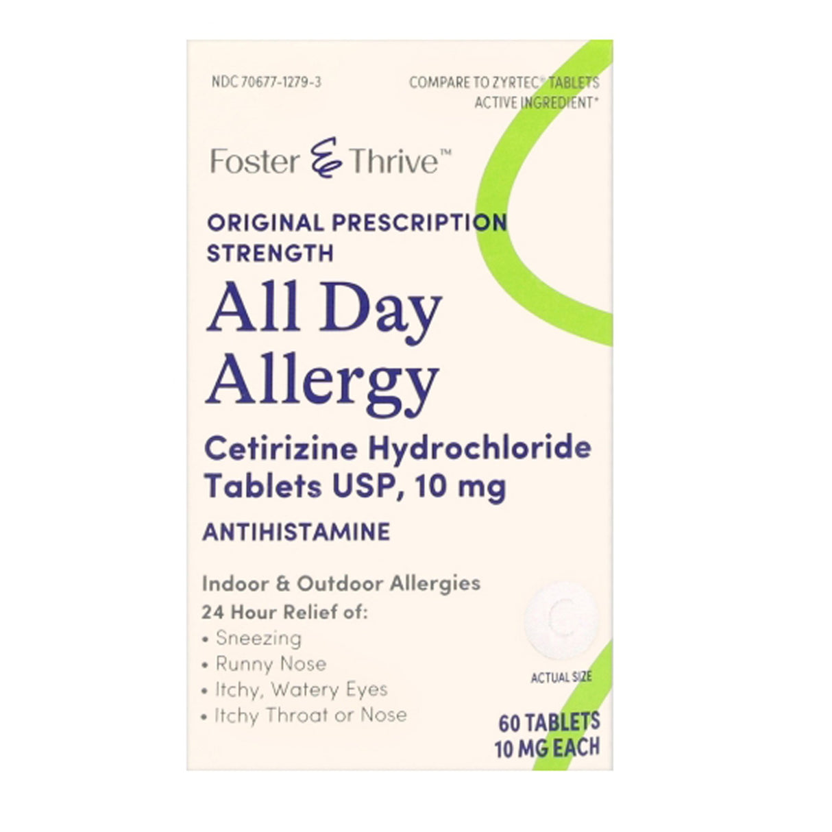Allergy Relief Foster & Thrive™ 10 mg Strength Tablet 60 per Bottle - BeHope