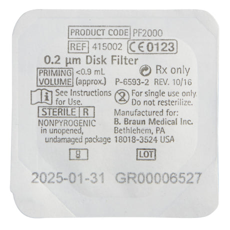 Disc Filter, Aspiration / Injection Supor® 0.2 micron, Fluid Retention is 0.3 mL, Proximal and Distal Luer Lock Connections, DEHP-free, Green - BeHope