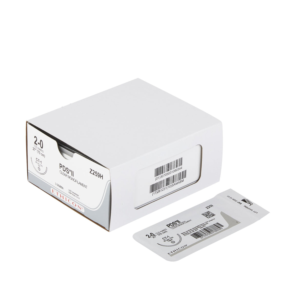 Absorbable Suture with Needle PDS™ II Polydioxanone CT-1 1/2 Circle Taper Point Needle Size 2-0 Monofilament - BeHope