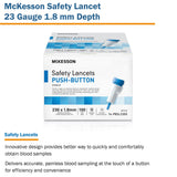 Safety Lancet McKesson 23 Gauge Retractable Push Button Activation Finger - BeHope