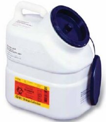 Pharmaceutical Waste Container Recykleen™ White Base 12 H X 10-1/2 W X 7-1/2 D Inch Vertical Entry 3 Gallon - BeHope