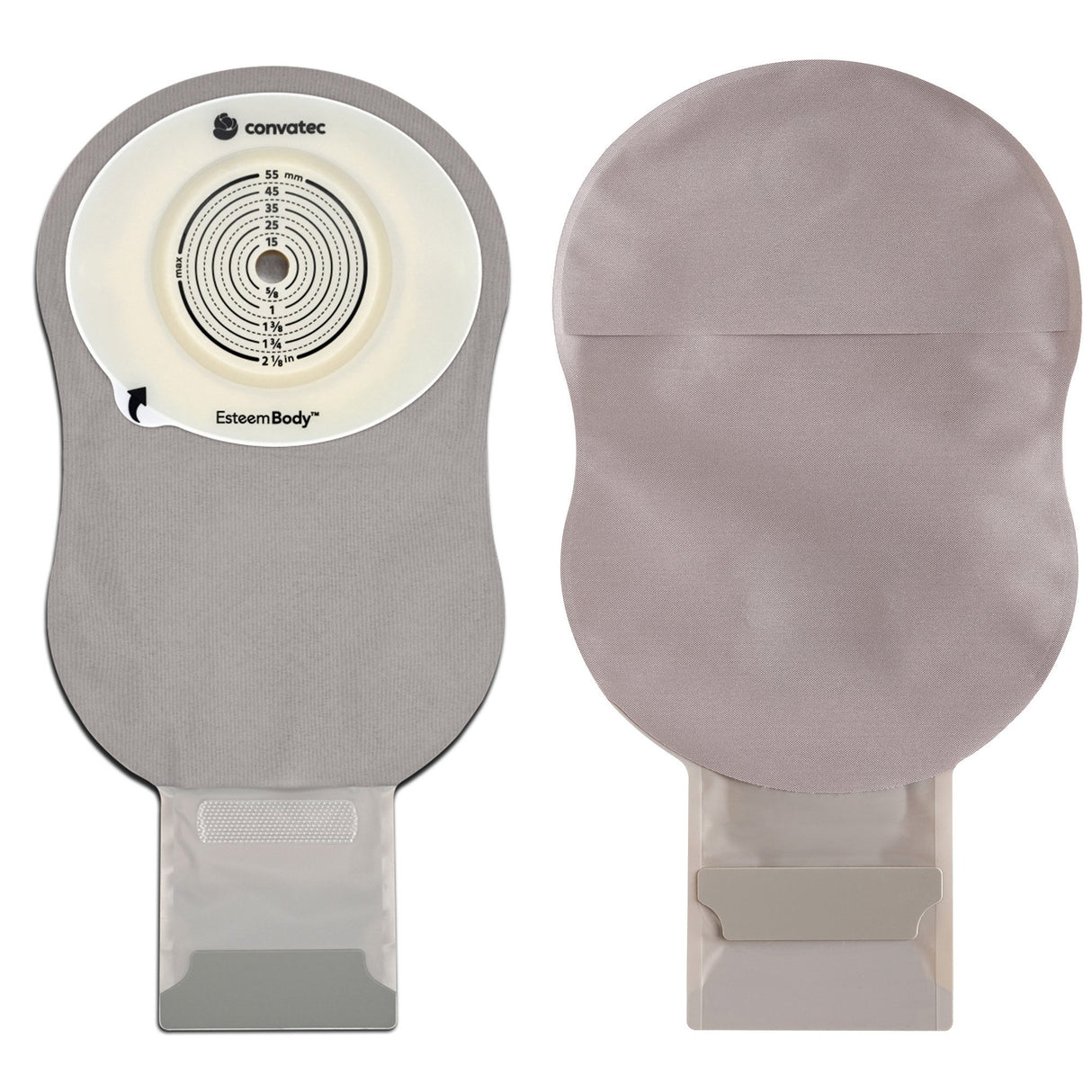 Ostomy Pouch Esteem Body™ One-Piece System 11 Inch Length Deep Convex, Trim To Fit 10 to 45 mm Stoma Drainable - BeHope