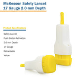 Safety Lancet McKesson 1.5 mm Blade Retractable Push Button Activation Finger - BeHope