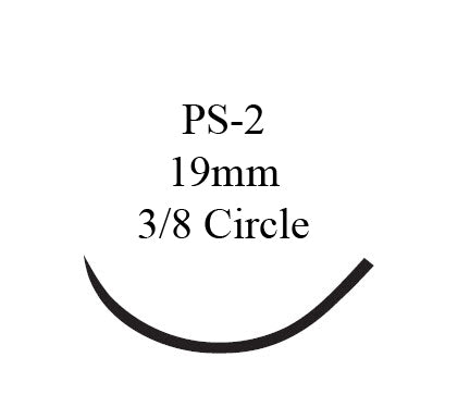 Absorbable Suture with Needle PDS™ II Polydioxanone PS-2 3/8 Circle Precision Reverse Cutting Needle Size 5-0 Monofilament - BeHope