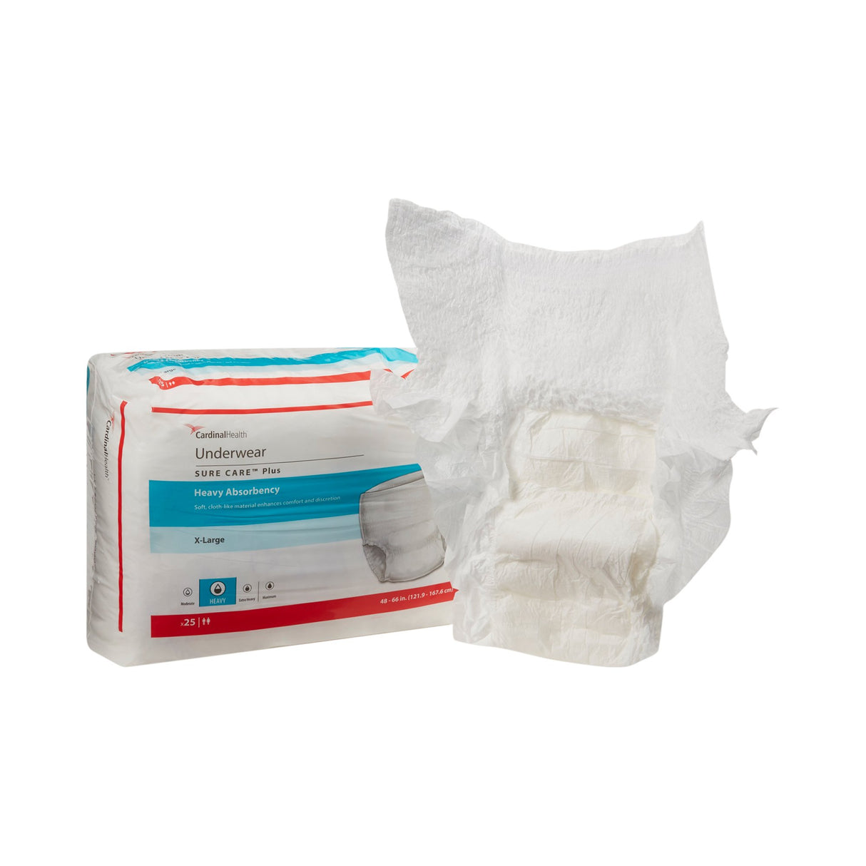 Unisex Adult Absorbent Underwear Sure Care Plus Pull On with Tear Away Seams X-Large Disposable Heavy Absorbency