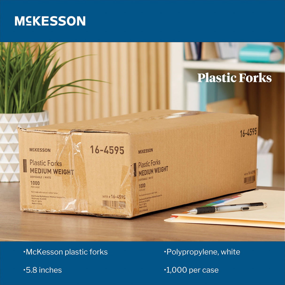Fork McKesson Medium Weight White Polypropylene - BeHope