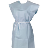 Patient Exam Gown McKesson One Size Fits Most Blue Disposable - BeHope