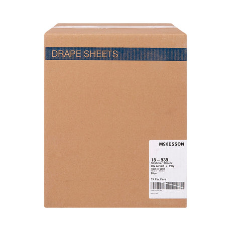 Stretcher Sheet McKesson Flat 40 W X 90 L Inch Blue Polyback Airlaid Disposable - BeHope