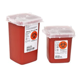 Sharps Container SharpSafety™ Red Base 6-1/4 H X 4-1/2 W X 4-1/4 D Inch Vertical Entry 0.25 Gallon - BeHope