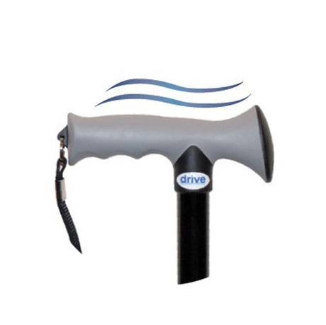 Canne pliante en aluminium avec poignée en gel, rouge craquelé