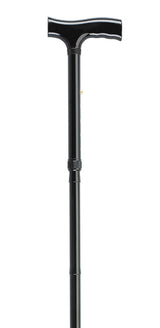 Canne pliante à poignée pistolet réglable, motif floral noir, pointures 33 à 37