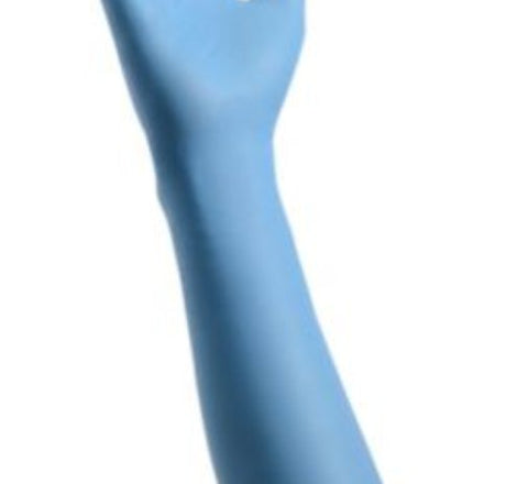 Exam Glove Cardinal Health™ Decontamination Medium NonSterile Nitrile Extended Cuff Length Fully Textured Blue Chemo Tested - BeHope