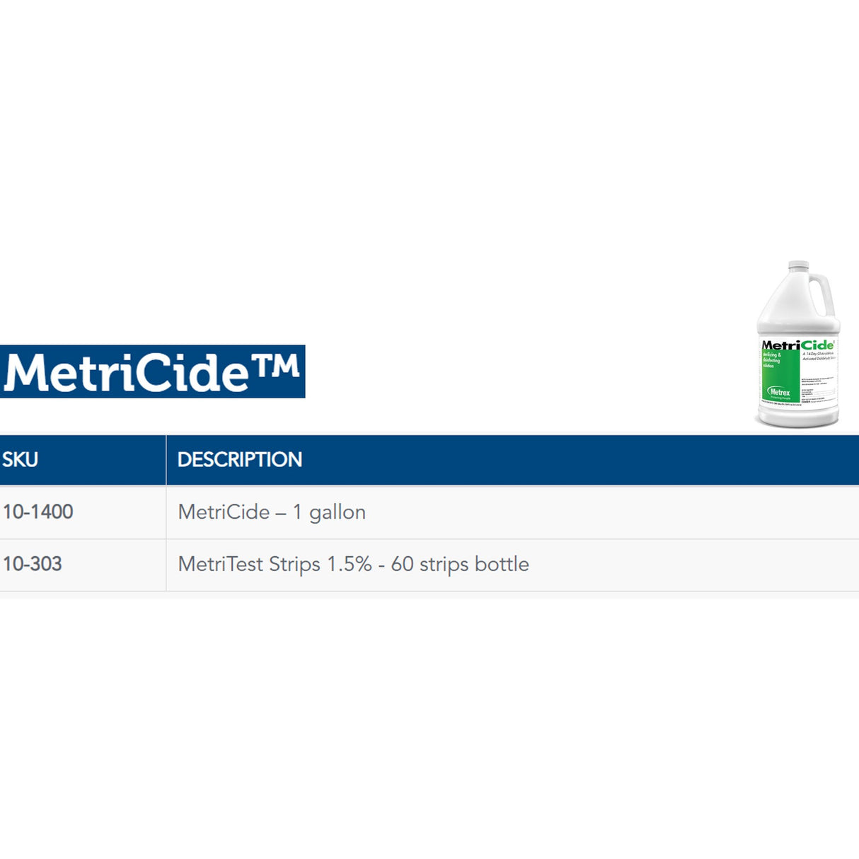 Glutaraldehyde High-Level Disinfectant MetriCide™ Activation Required Liquid 1 gal. Jug Reusable - BeHope