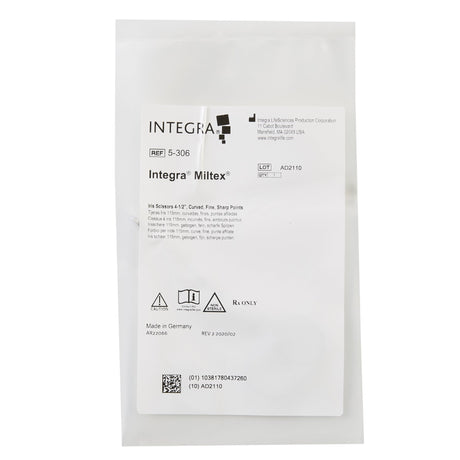 Iris Scissors Miltex® 4-1/2 Inch Length OR / Surgical Grade German Stainless Steel NonSterile Finger Ring Handle Curved Sharp Tip / Sharp Tip - BeHope