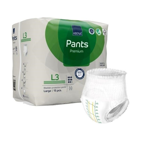 Unisex Adult Absorbent Underwear Abena® Premium Pants L3 Pull On with Tear Away Seams Large Disposable Heavy Absorbency - BeHope