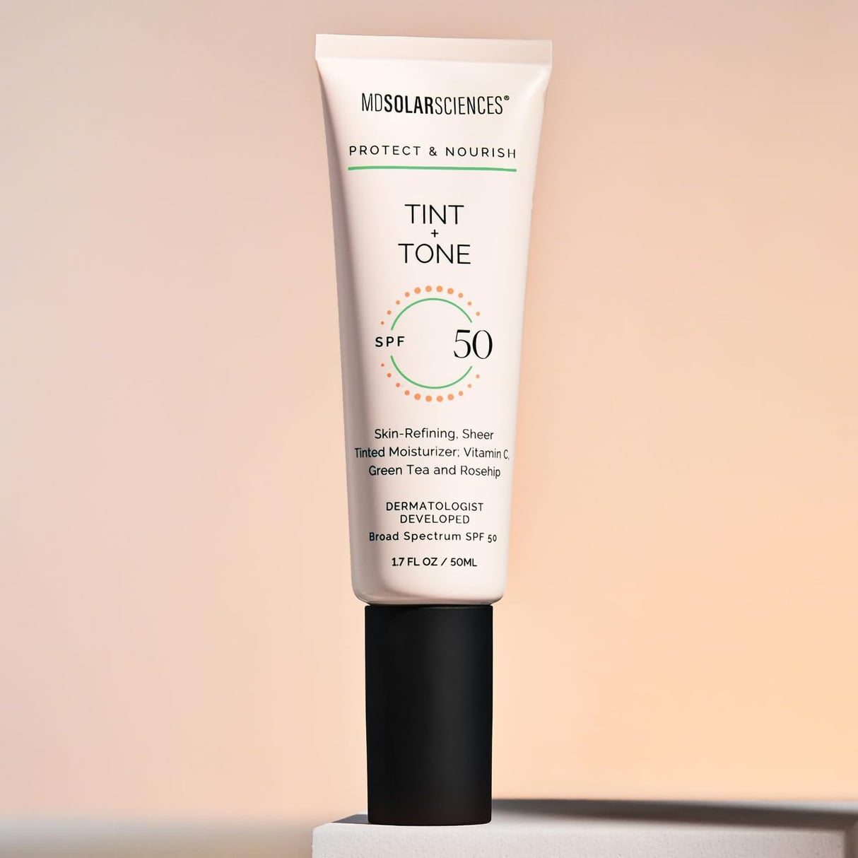 Facial Moisturizer with Sunscreen MDSolarsciences Tint + Tone SPF 50 1.7 oz. Tube Scented Cream