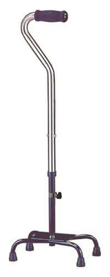 Quad Cane Heavy Duty Chrome Large Base 500# Capacity - BeHope