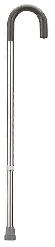 Canne en aluminium argentée, poignée standard réglable