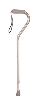 Deluxe Adjustable Cane Offset W/wrist Strap-silver - BeHope