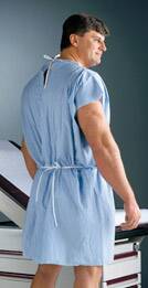 Patient Exam Gown Medium / Large Blue Disposable - BeHope
