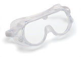 Safety Goggles Clear Tint Plastic Lens Clear Frame Elastic Strap One Size Fits Most - BeHope