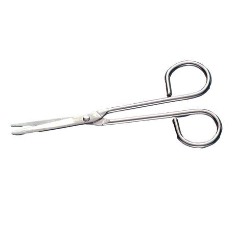Utility Scissors Busse Nurse 5-1/4 Inch Length Floor Grade Stainless Steel Sterile Finger Ring Handle Angled Sharp Tip / Blunt Tip - BeHope