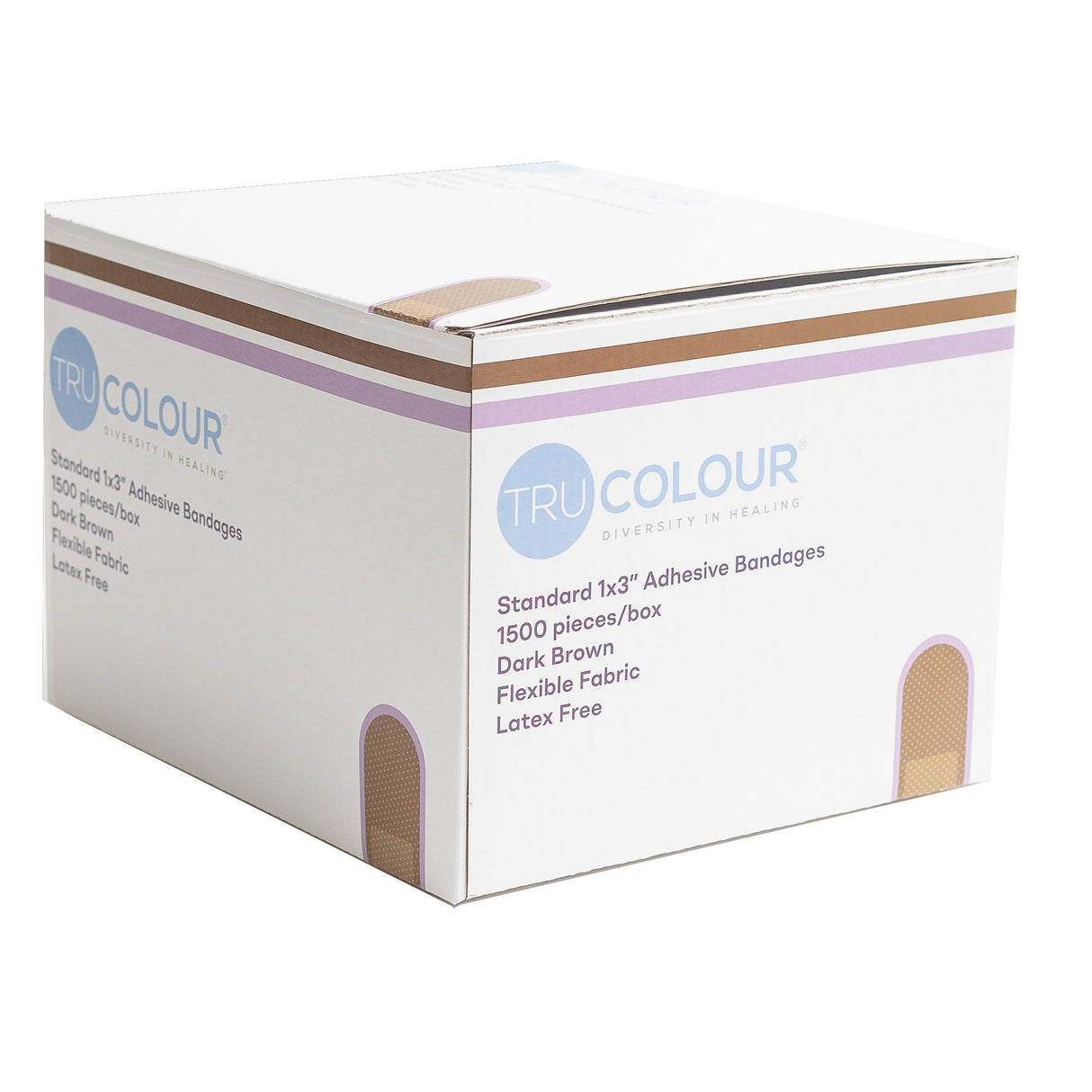 Adhesive Strip Tru-Colour® Fabric Dark Brown 1 X 3 Inch Sterile - BeHope