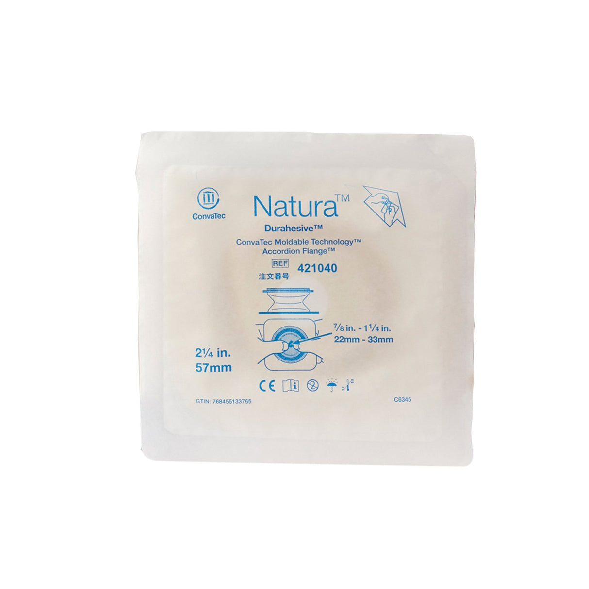 Ostomy Barrier Natura™ Moldable Durahesive® Adhesive 57 mm Flange Sur-Fit® Natura® System Hydrocolloid Tape Collar 7/8 to 1-1/4 Inch Opening - BeHope