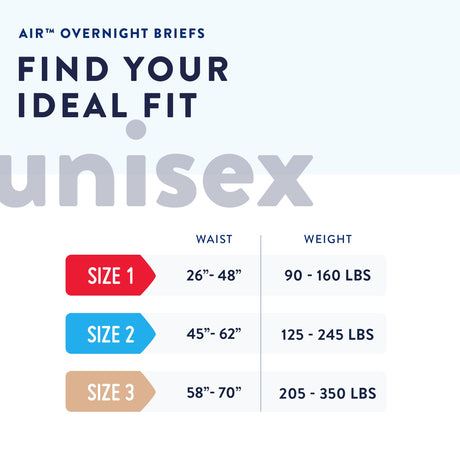 Unisex Adult Incontinence Brief Prevail Air™ Overnight Size 1 / Medium Disposable Heavy Absorbency - BeHope