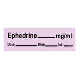 Drug Label Timemed Anesthesia Label EPHEDrine_mg/mL Date_Time_In_ Violet 1/2 X 1-1/2 Inch - BeHope