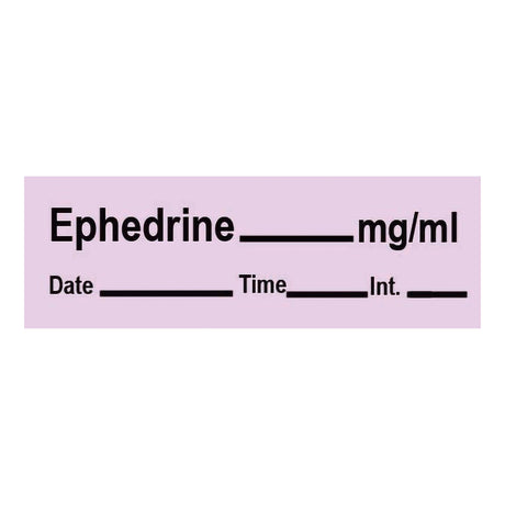 Drug Label Timemed Anesthesia Label EPHEDrine_mg/mL Date_Time_In_ Violet 1/2 X 1-1/2 Inch - BeHope