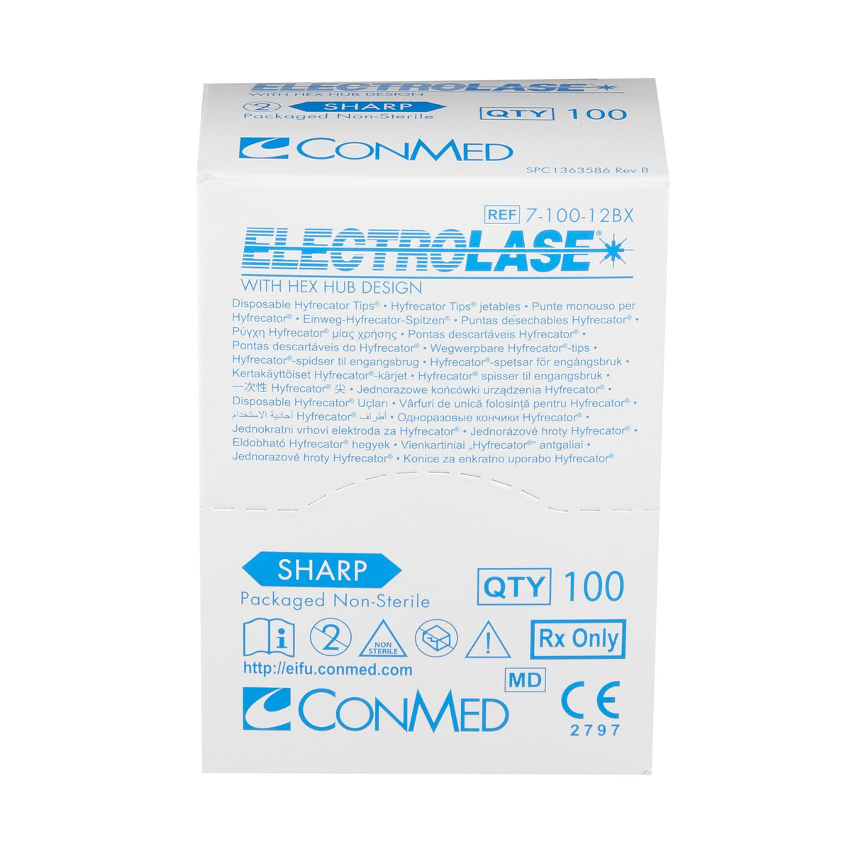 Blade Electrode Electrolase® Stainless Steel NonSterile Sharp Angled Blade Tip Disposable - BeHope