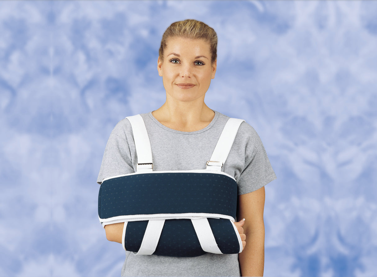 Sling and Swathe Shoulder Immobilizer DeRoyal® One Size Fits Most Synthetic Buckle Closure - BeHope