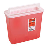 Sharps Container In-Room™ Translucent Red Base 11 H X 10-3/4 W X 4-3/4 D Inch Horizontal Entry 1.25 Gallon - BeHope