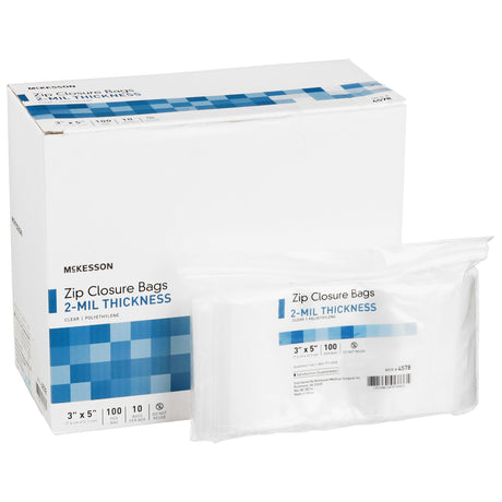 Reclosable Bag McKesson 3 X 5 Inch Polyethylene Clear Zipper Closure - BeHope