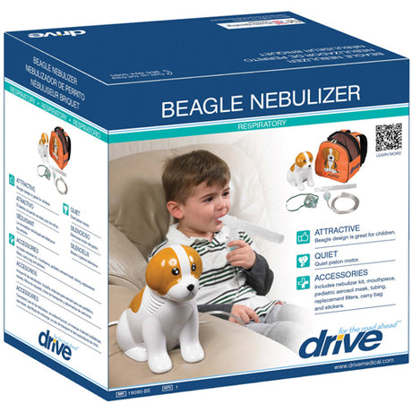 Compresseur nébuliseur pédiatrique Beagle avec sac à dos et nébuliseur réutilisable