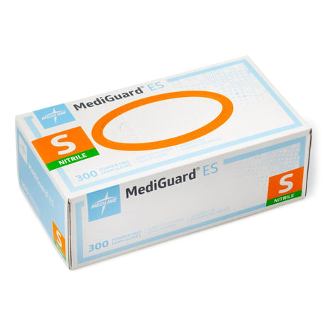 Exam Glove MediGuard® ES Small NonSterile Nitrile Standard Cuff Length Textured Fingertips Blue Not Rated - BeHope