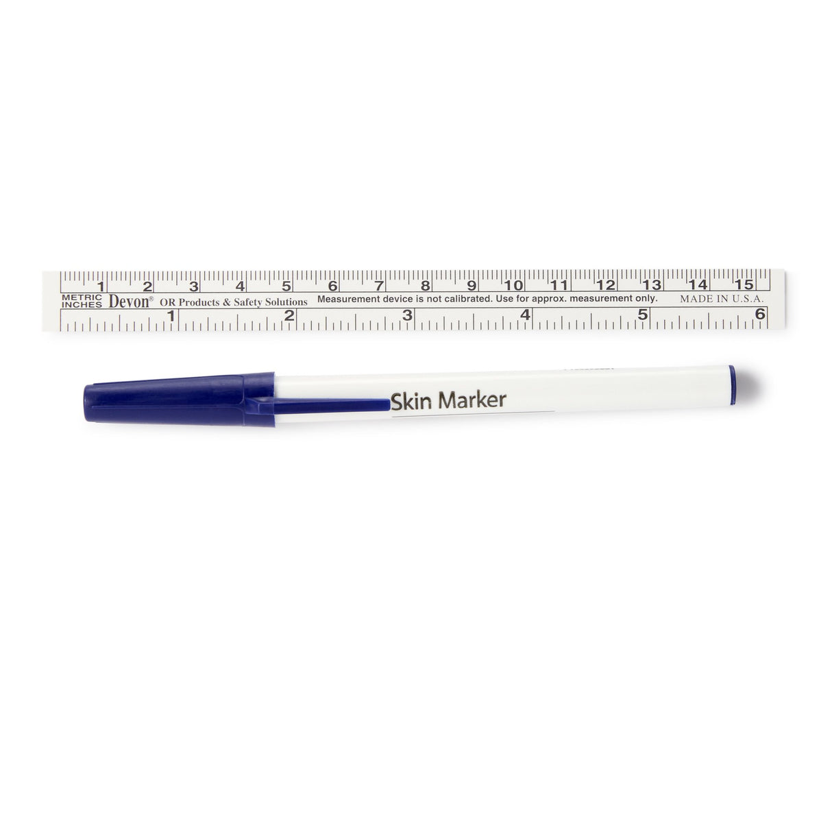 Skin Marker with Ruler Devon™ Gentian Violet Ink Sterile Full Size Regular Tip - BeHope
